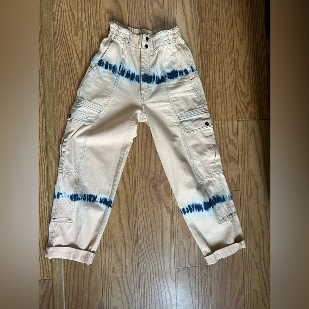 BDG Tie-Dye Cargo Pants in Peach and Blue